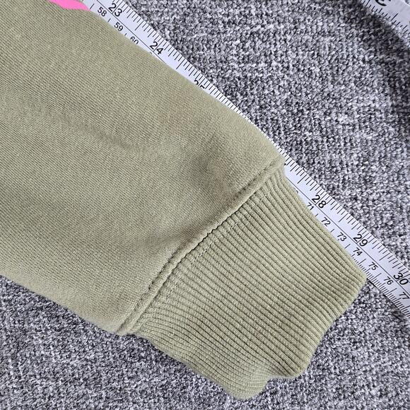 Ed Hardy Signature Logo Crop Sweatshirt Womens Size Medium Green Y2K - Picture 6 of 6